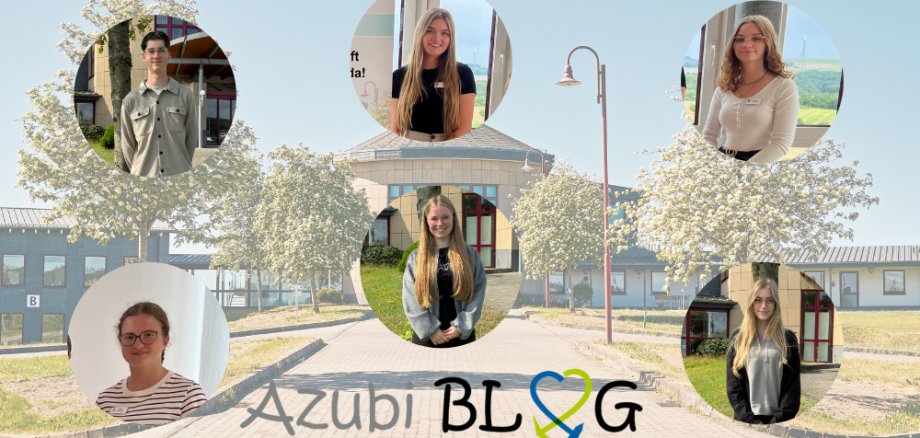 Unsere Auszubildende Es sind die Bilder der Auzubildenen zu sehen von Links nach rechts: Johannes Jung , Luana Ewen, Maren Eberhart, Leonie Wendland , Melissa Leneschmid, Lena Schüller