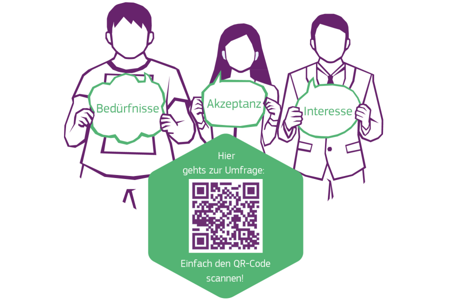 Grafik Menschen mit QR-Code